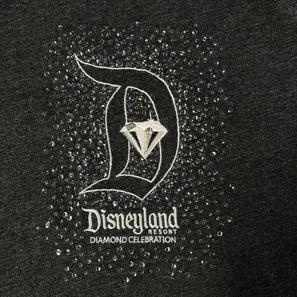 Disney Parks Disneyland 60th Diamond Celebration Sweatshirt XL Sequin Sparkle - Picture 2 of 16